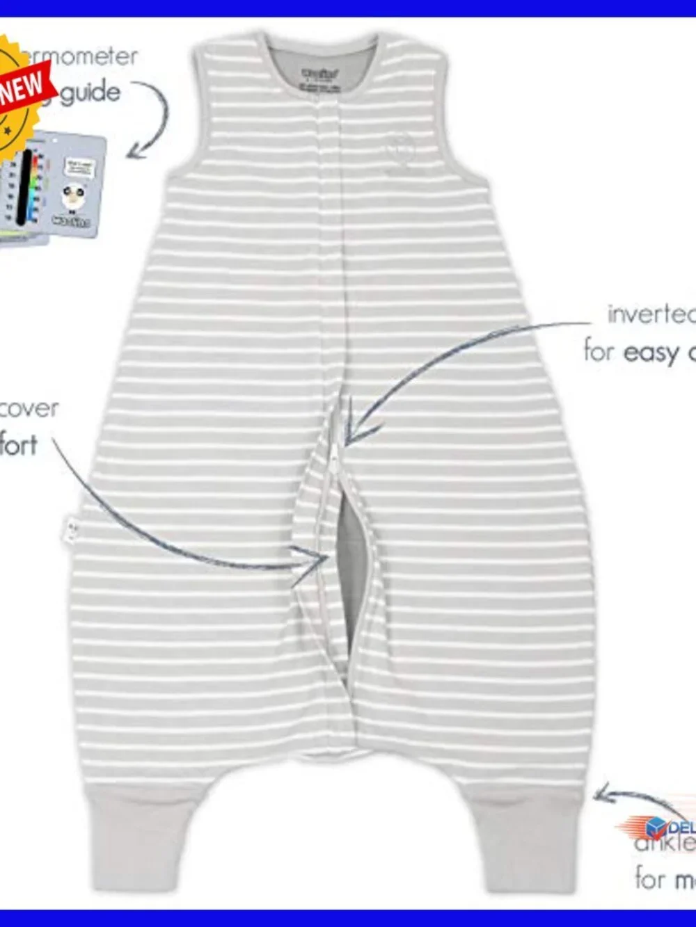 Merino Wool Toddler Sleep Bag with Feet, 18-36 Months, Temperature Regulating